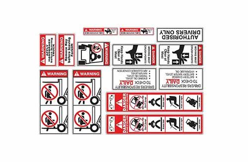 Forklift safety decal kit