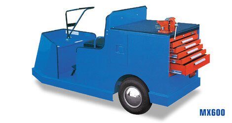 Taylor Dunn MX600 battery electric maintenance vehicle with tool box