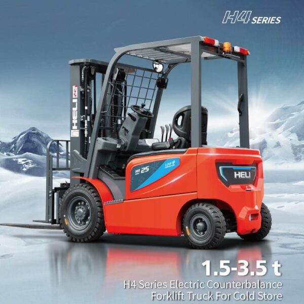 Heli H4 1500kg to 2000kg Cold Store Range of four wheel Lithium Battery Forklifts